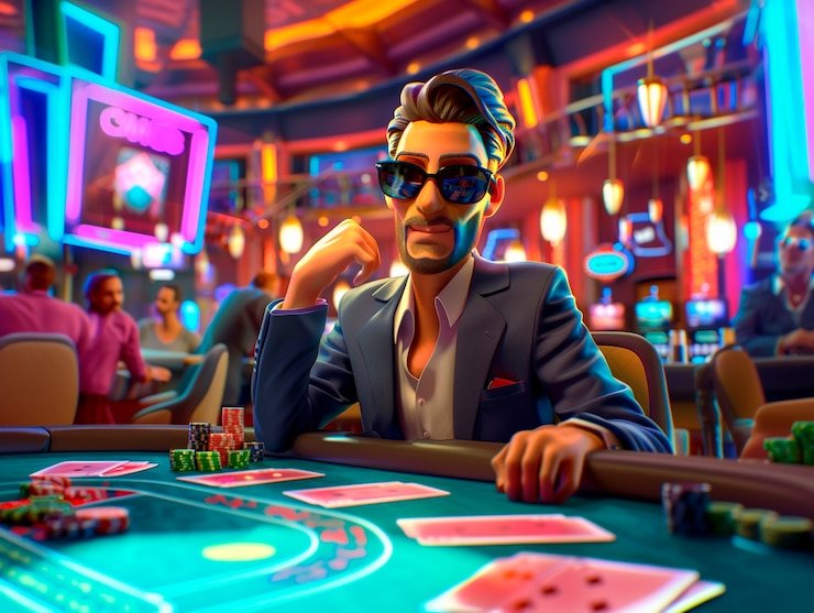 Baccarat table layout with live dealer and player betting interface